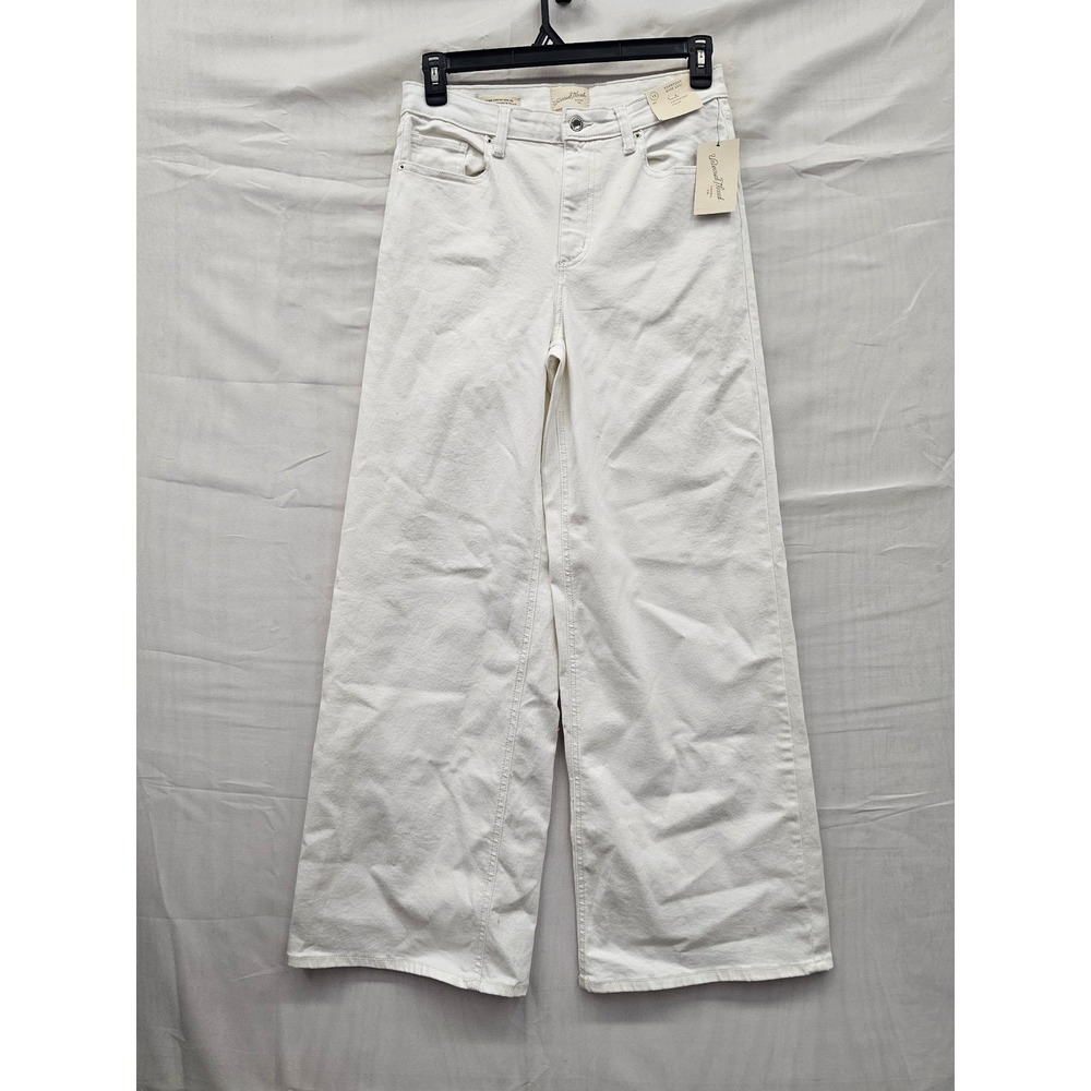 Universal Thread Womens Wide Leg High Rise Jeans White Cotton Blend Size 12